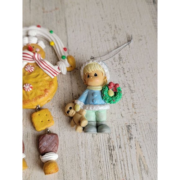 Gingerbread man Santa variety ornament Xmas set precious moment - Picture 5 of 10